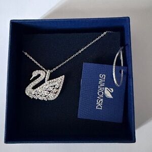 Swarovski Silver Crystal Swan Necklace